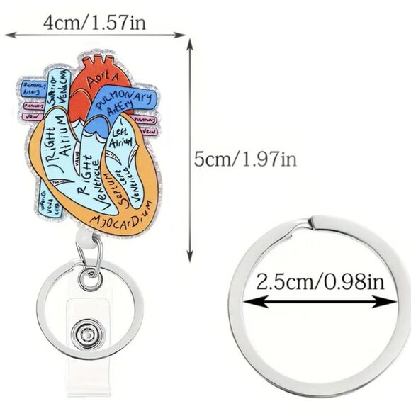 Heart ID, Key, Card Holder for Nurses, Doctors, Nursing Students, Healthcare - Picture 4 of 6